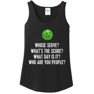 Funny Pickleball Shirt Whose Serve League Pickleball Team TShirt Ladies Essential Tank