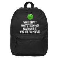 Funny Pickleball Shirt Whose Serve League Pickleball Team TShirt 16 in Basic Backpack