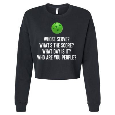 Funny Pickleball Shirt Whose Serve League Pickleball Team TShirt Cropped Pullover Crew