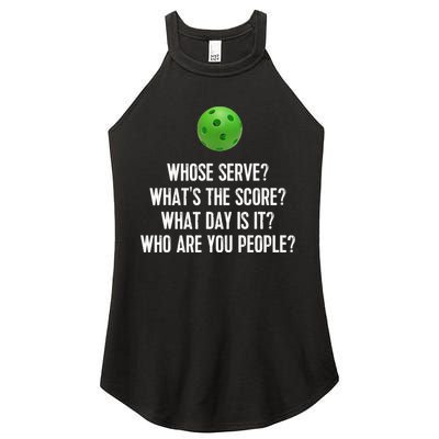 Funny Pickleball Shirt Whose Serve League Pickleball Team TShirt Women's Perfect Tri Rocker Tank