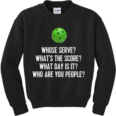 Funny Pickleball Shirt Whose Serve League Pickleball Team TShirt Kids Sweatshirt