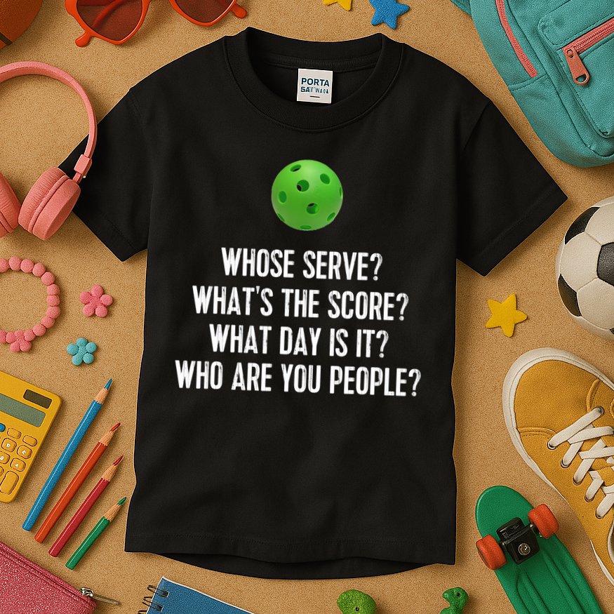 Funny Pickleball Shirt Whose Serve League Pickleball Team TShirt Kids T-Shirt