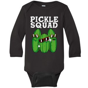 Funny Pickle Squad Novelty Gift Big Dill Gang Lover Baby Long Sleeve Bodysuit