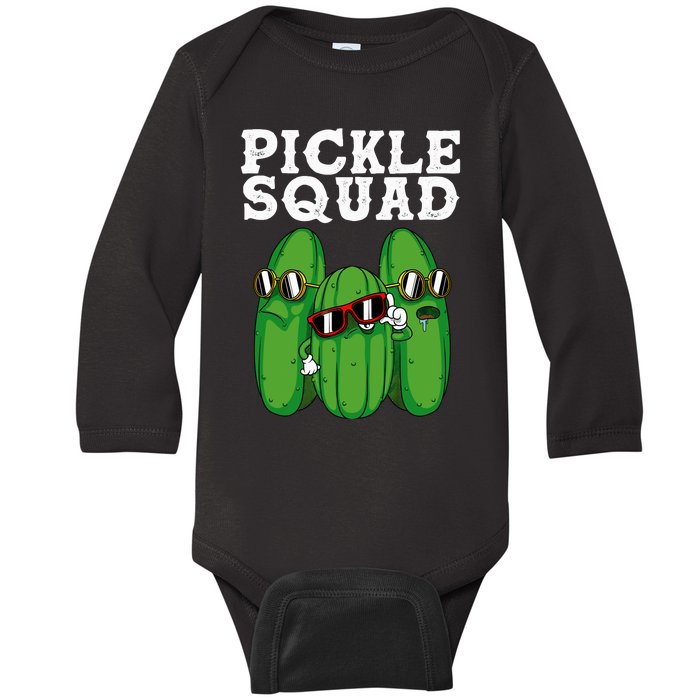 Funny Pickle Squad Novelty Gift Big Dill Gang Lover Baby Long Sleeve Bodysuit