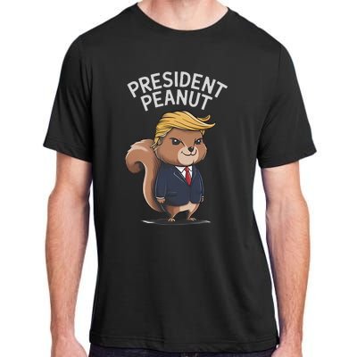 Funny Peanut Squirrel With Trump Hair Justice For Peanut Adult ChromaSoft Performance T-Shirt