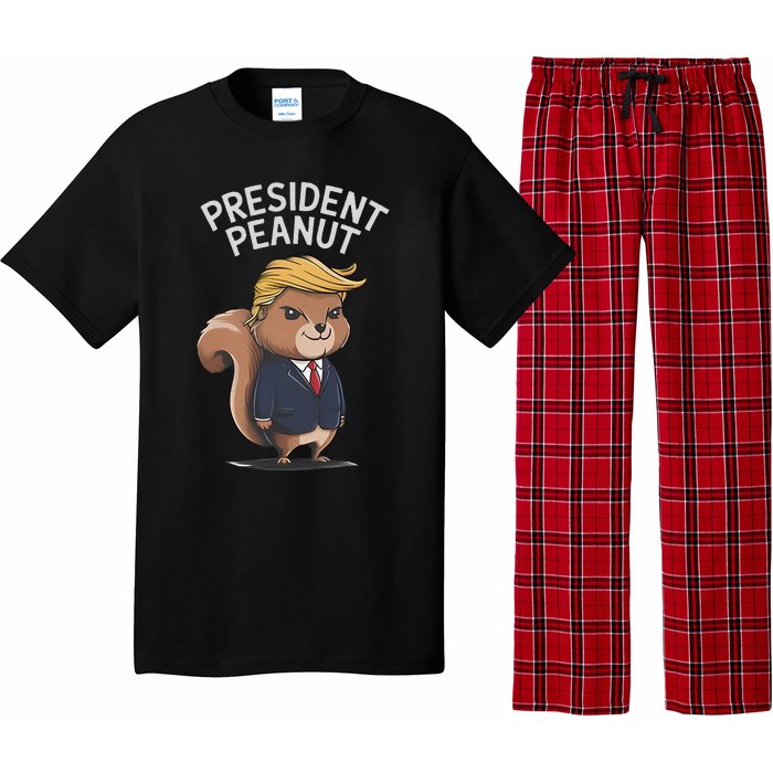 Funny Peanut Squirrel With Trump Hair Justice For Peanut Pajama Set