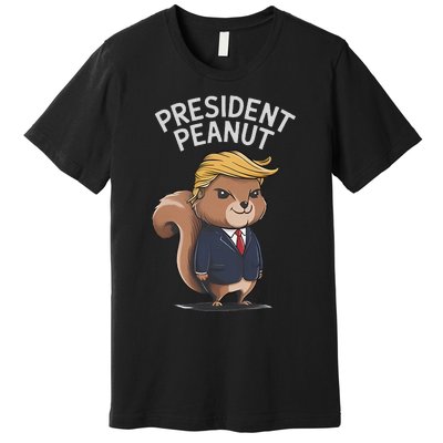 Funny Peanut Squirrel With Trump Hair Justice For Peanut Premium T-Shirt