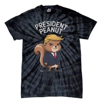 Funny Peanut Squirrel With Trump Hair Justice For Peanut Tie-Dye T-Shirt