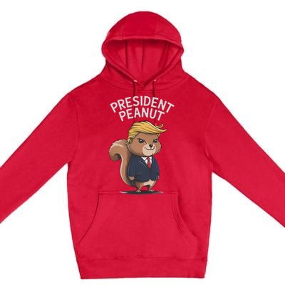 Funny Peanut Squirrel With Trump Hair Justice For Peanut Premium Pullover Hoodie