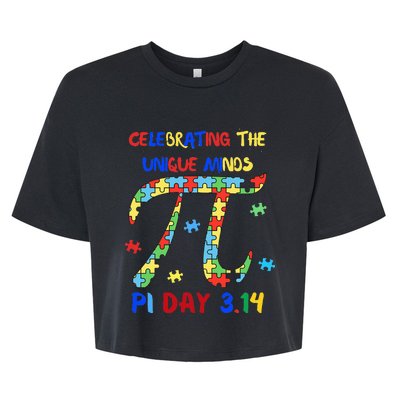 Funny Pi Symbol Design for Autism Awareness - Pi Day Autism Bella+Canvas Jersey Crop Tee