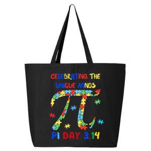 Funny Pi Symbol Design for Autism Awareness - Pi Day Autism 25L Jumbo Tote