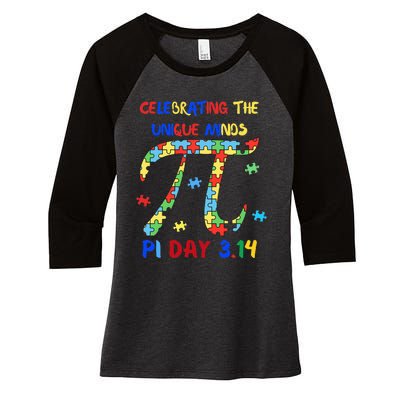 Funny Pi Symbol Design for Autism Awareness - Pi Day Autism Women's Tri-Blend 3/4-Sleeve Raglan Shirt