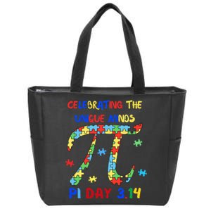 Funny Pi Symbol Design for Autism Awareness - Pi Day Autism Zip Tote Bag