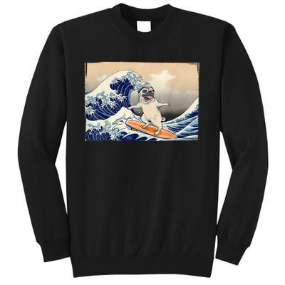 Funny Pug Surfing Pug Humor Funny Dog Pug Owner Pug Sweatshirt