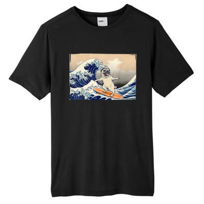 Funny Pug Surfing Pug Humor Funny Dog Pug Owner Pug Tall Fusion ChromaSoft Performance T-Shirt