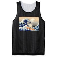 Funny Pug Surfing Pug Humor Funny Dog Pug Owner Pug Mesh Reversible Basketball Jersey Tank