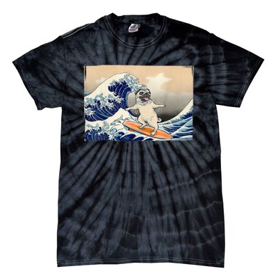 Funny Pug Surfing Pug Humor Funny Dog Pug Owner Pug Tie-Dye T-Shirt