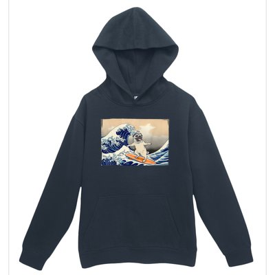 Funny Pug Surfing Pug Humor Funny Dog Pug Owner Pug Urban Pullover Hoodie