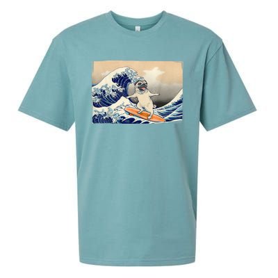 Funny Pug Surfing Pug Humor Funny Dog Pug Owner Pug Sueded Cloud Jersey T-Shirt