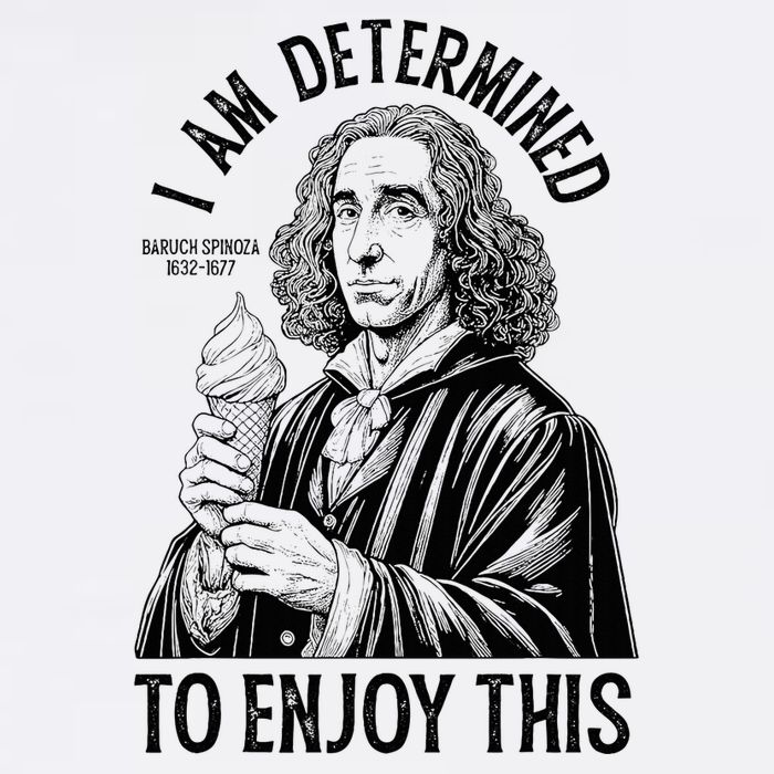 Funny Philosophy Spinoza Determinism Ice Cream Philosopher Mousepad