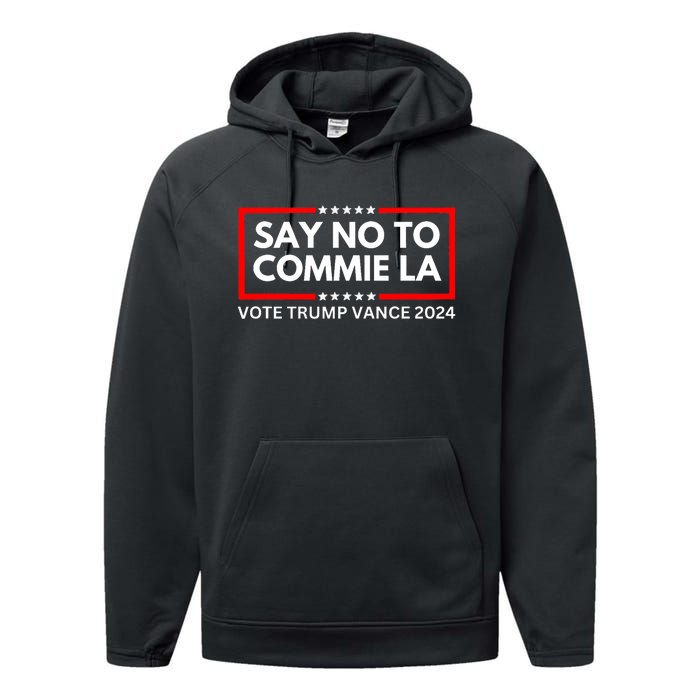 Funny Political Say No To Commie La Vote Trump Vance 2024 Performance Fleece Hoodie