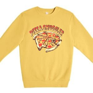 Funny Pizza Smuggler Gift For Pizza Lovers Premium Crewneck Sweatshirt