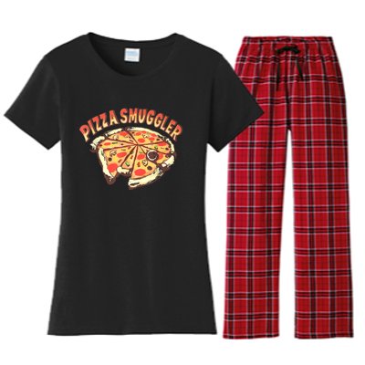 Funny Pizza Smuggler Gift For Pizza Lovers Women's Flannel Pajama Set