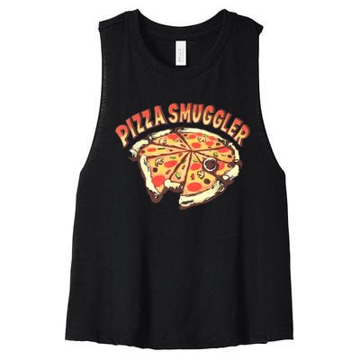 Funny Pizza Smuggler Gift For Pizza Lovers Women's Racerback Cropped Tank