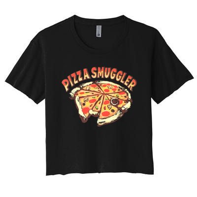 Funny Pizza Smuggler Gift For Pizza Lovers Women's Crop Top Tee