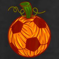Funny Pumpkin Soccer Ball Halloween 7 Panel Mesh Trucker Snapback Hat