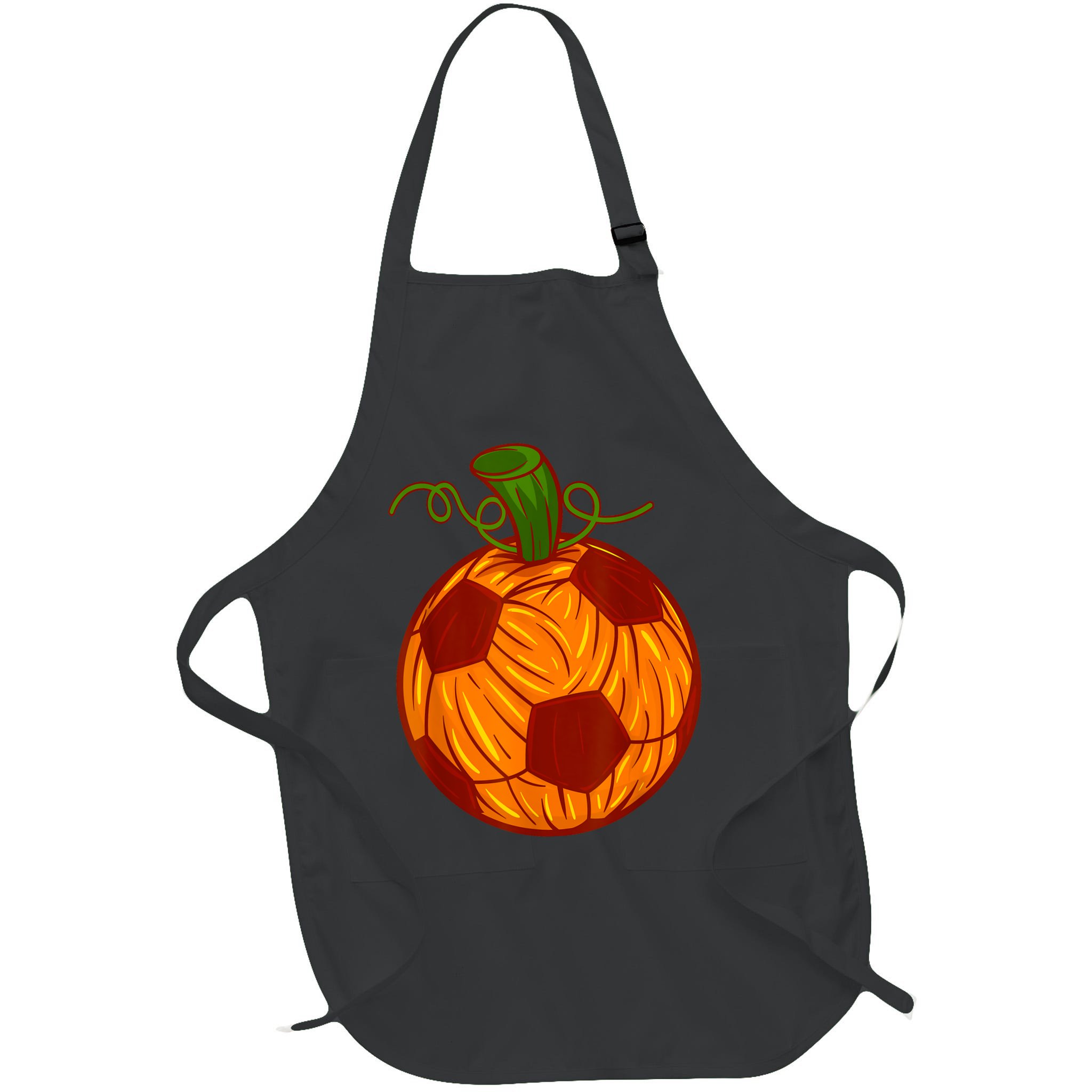Funny Pumpkin Soccer Ball Halloween Apron