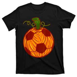 Funny Pumpkin Soccer Ball Halloween T-Shirt