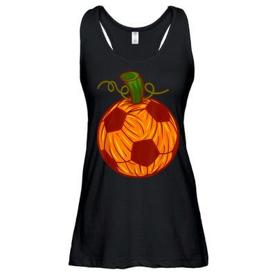 Funny Pumpkin Soccer Ball Halloween Ladies Essential Flowy Tank