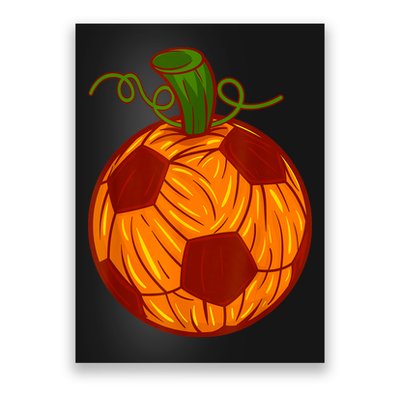 Funny Pumpkin Soccer Ball Halloween Poster