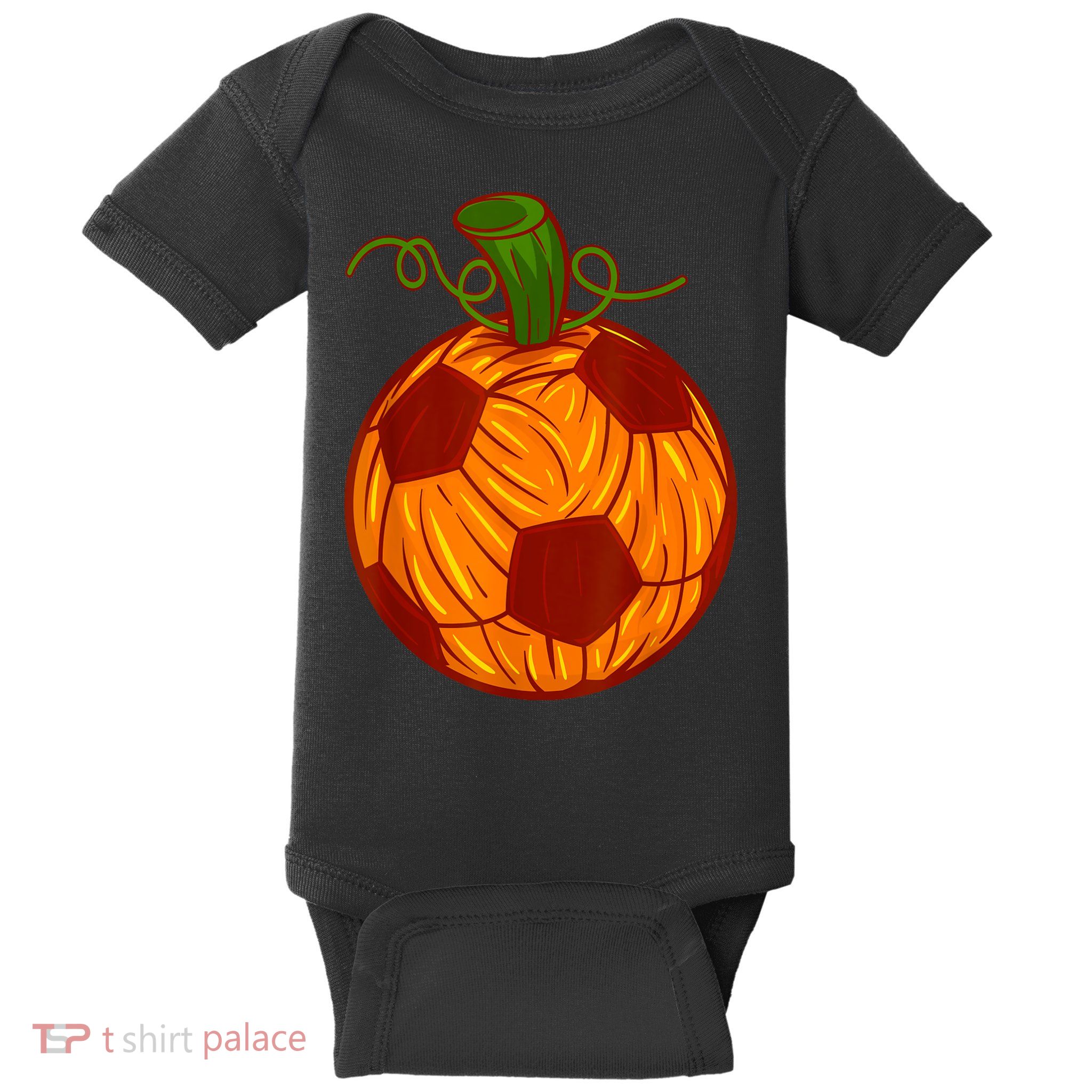 Funny Pumpkin Soccer Ball Halloween Baby Bodysuit