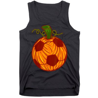 Funny Pumpkin Soccer Ball Halloween Tank Top