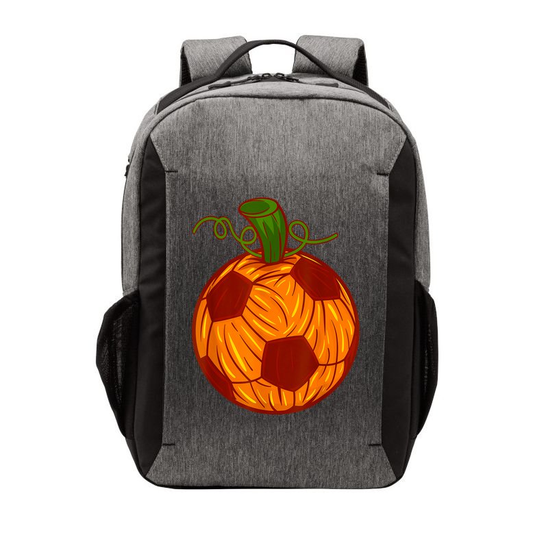 Funny Pumpkin Soccer Ball Halloween Vector Backpack