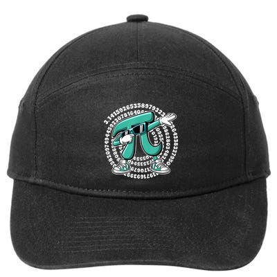 Funny Pi Symbol Dabbing Math Teacher Pi Day 7-Panel Snapback Hat