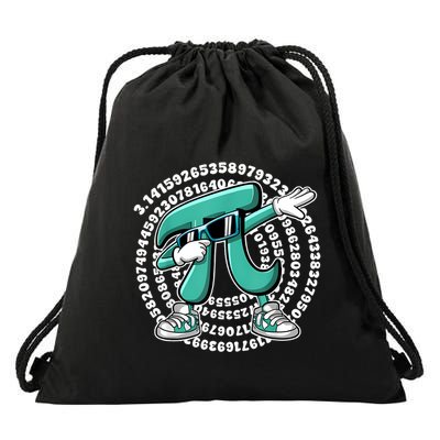 Funny Pi Symbol Dabbing Math Teacher Pi Day Drawstring Bag