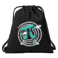 Funny Pi Symbol Dabbing Math Teacher Pi Day Drawstring Bag