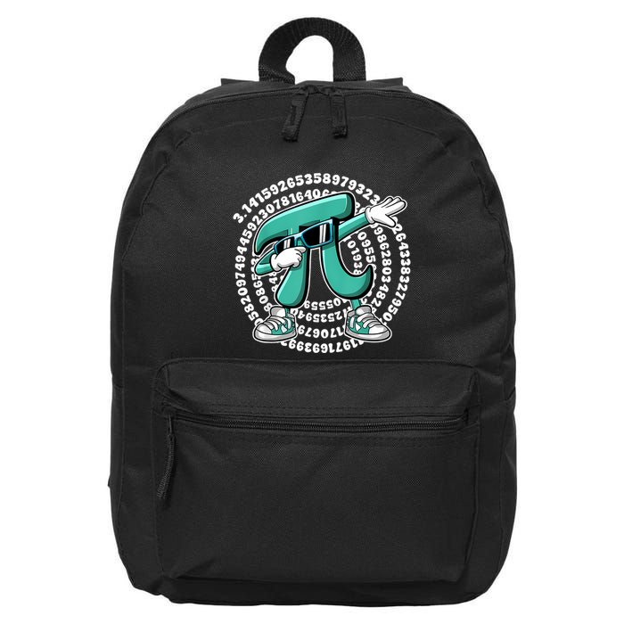 Funny Pi Symbol Dabbing Math Teacher Pi Day 16 in Basic Backpack