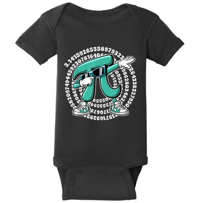 Funny Pi Symbol Dabbing Math Teacher Pi Day Baby Bodysuit