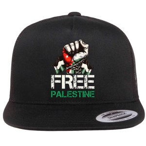 Free Palestine Save Gaza Strip Palestine Flag Flat Bill Trucker Hat