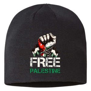 Free Palestine Save Gaza Strip Palestine Flag Sustainable Beanie