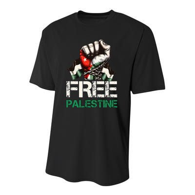 Free Palestine Save Gaza Strip Palestine Flag Youth Performance Sprint T-Shirt