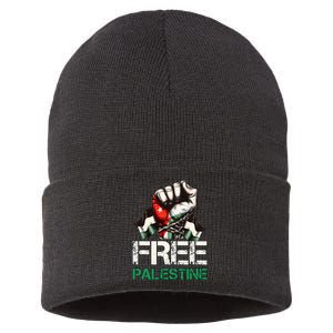 Free Palestine Save Gaza Strip Palestine Flag Sustainable Knit Beanie