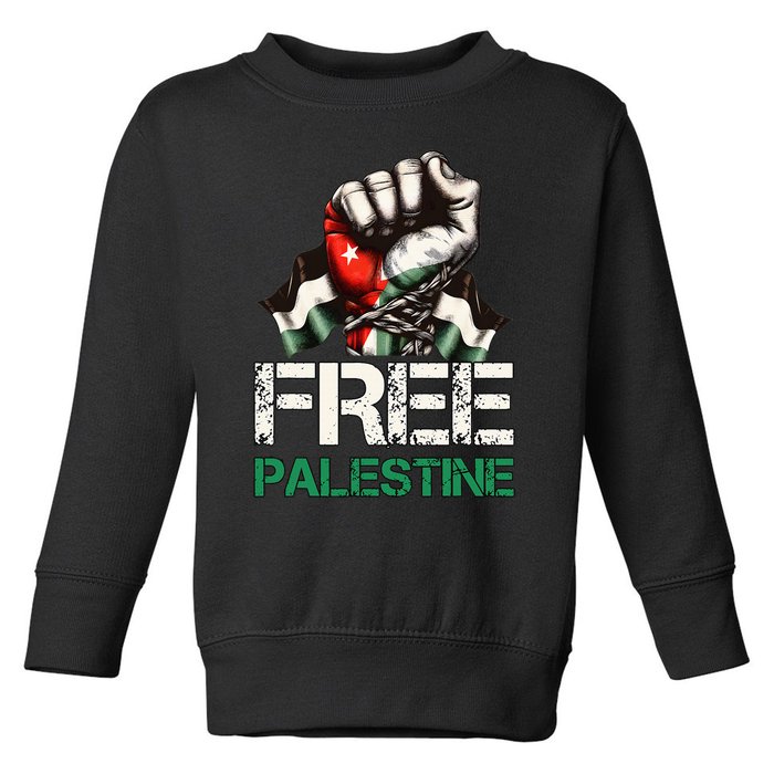 Free Palestine Save Gaza Strip Palestine Flag Toddler Sweatshirt