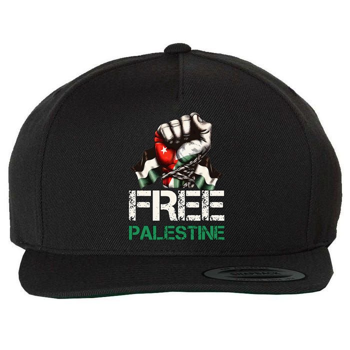 Free Palestine Save Gaza Strip Palestine Flag Wool Snapback Cap