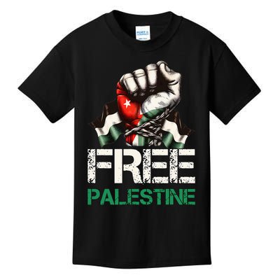 Free Palestine Save Gaza Strip Palestine Flag Kids T-Shirt