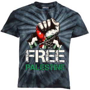 Free Palestine Save Gaza Strip Palestine Flag Kids Tie-Dye T-Shirt